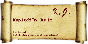 Kapitán Judit névjegykártya